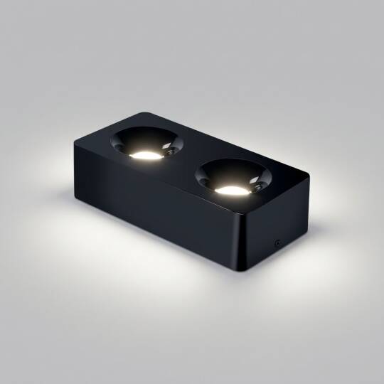 ACK 2x10W 4000K Ilık Beyaz 2040lm Kamaşma Önleyici İkili Sıva Üstü Spot (208x102 mm Siyah Kasa) AH12-01211 - 3