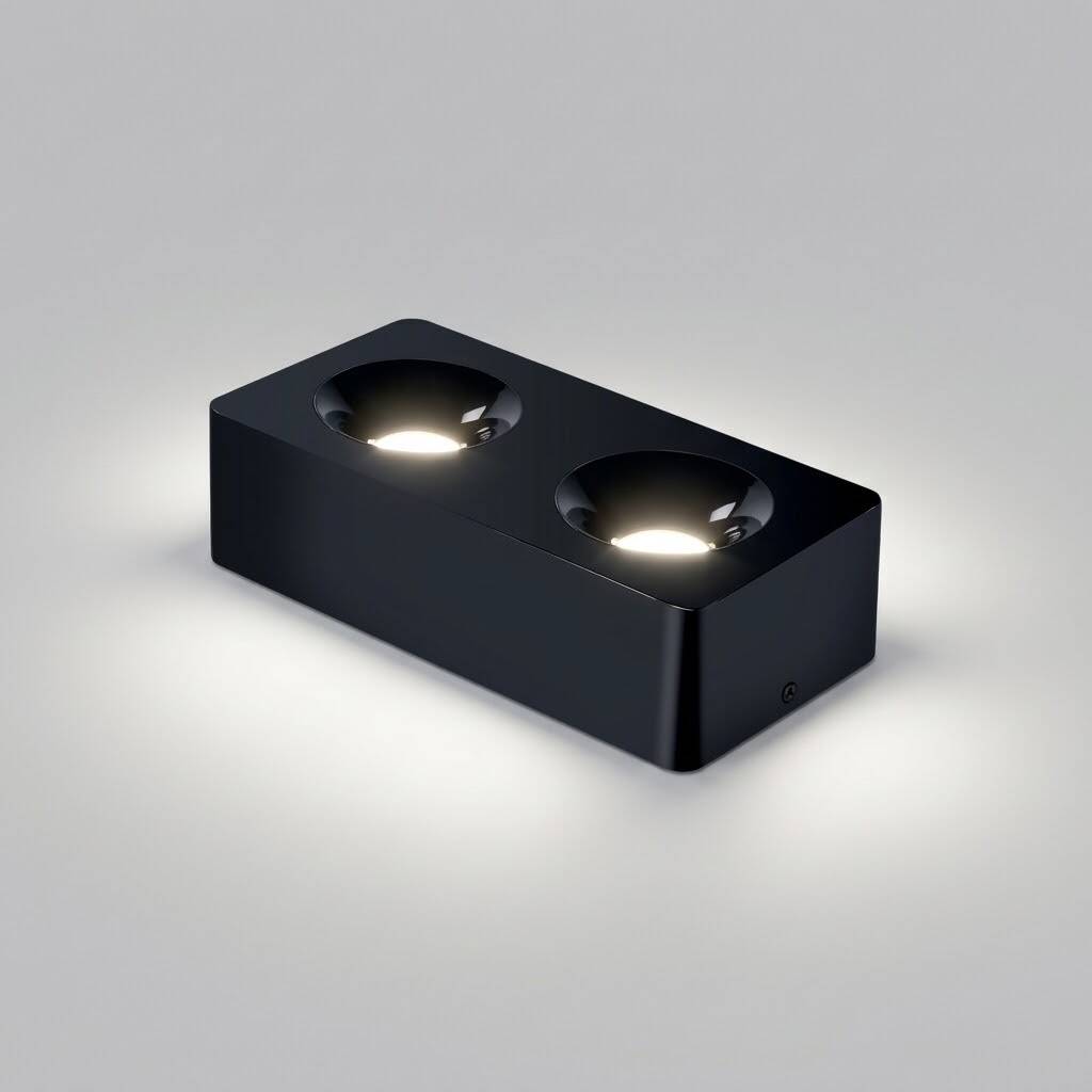 ACK 2x10W 4000K Ilık Beyaz 2040lm Kamaşma Önleyici İkili Sıva Üstü Spot (208x102 mm Siyah Kasa) AH12-01211 - 3