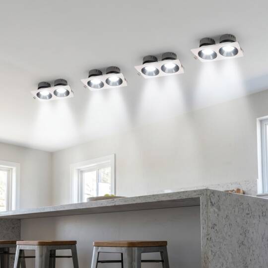 ACK 2x10W 6500K Beyaz 1800lm Kamaşma Önleyici İkili Sıva Altı Spot (167x88 mm Beyaz Kasa) AD10-01630 - 2