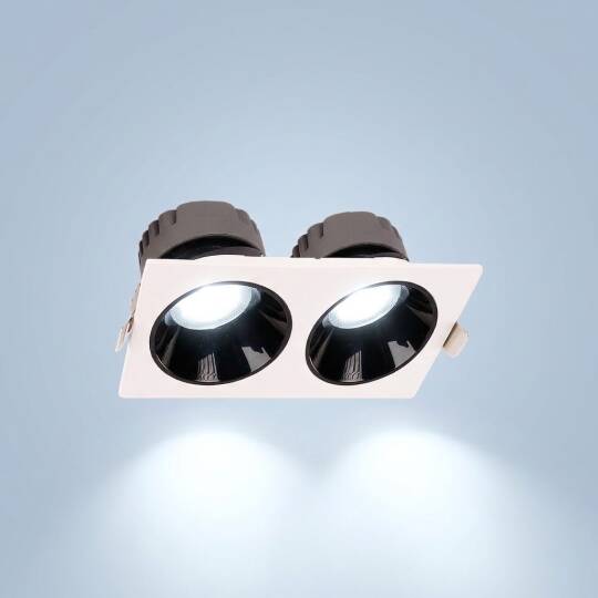 ACK 2x10W 6500K Beyaz 1800lm Kamaşma Önleyici İkili Sıva Altı Spot (167x88 mm Beyaz Kasa) AD10-01630 - 3