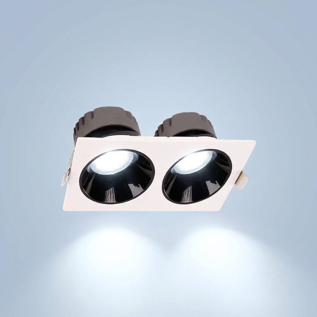 ACK 2x10W 6500K Beyaz 1800lm Kamaşma Önleyici İkili Sıva Altı Spot (167x88 mm Beyaz Kasa) AD10-01630 - 3