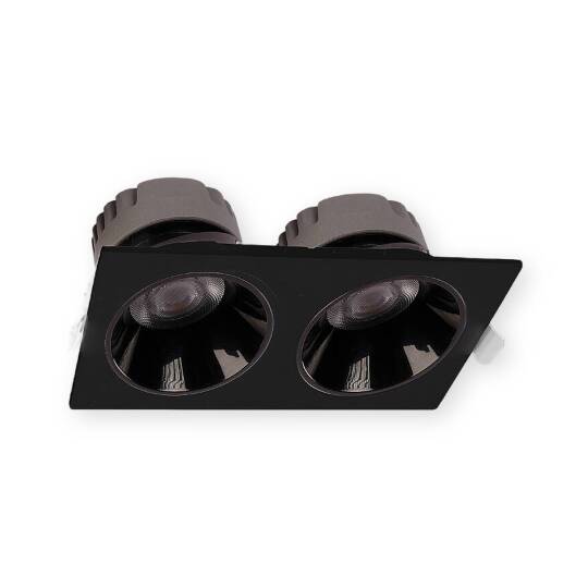 ACK 2x10W 6500K Beyaz 1800lm Kamaşma Önleyici İkili Sıva Altı Spot (167x88 mm Siyah Kasa) AD10-01631 - 1