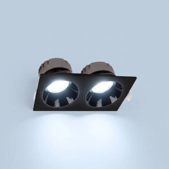 ACK 2x10W 6500K Beyaz 1800lm Kamaşma Önleyici İkili Sıva Altı Spot (167x88 mm Siyah Kasa) AD10-01631 - 3