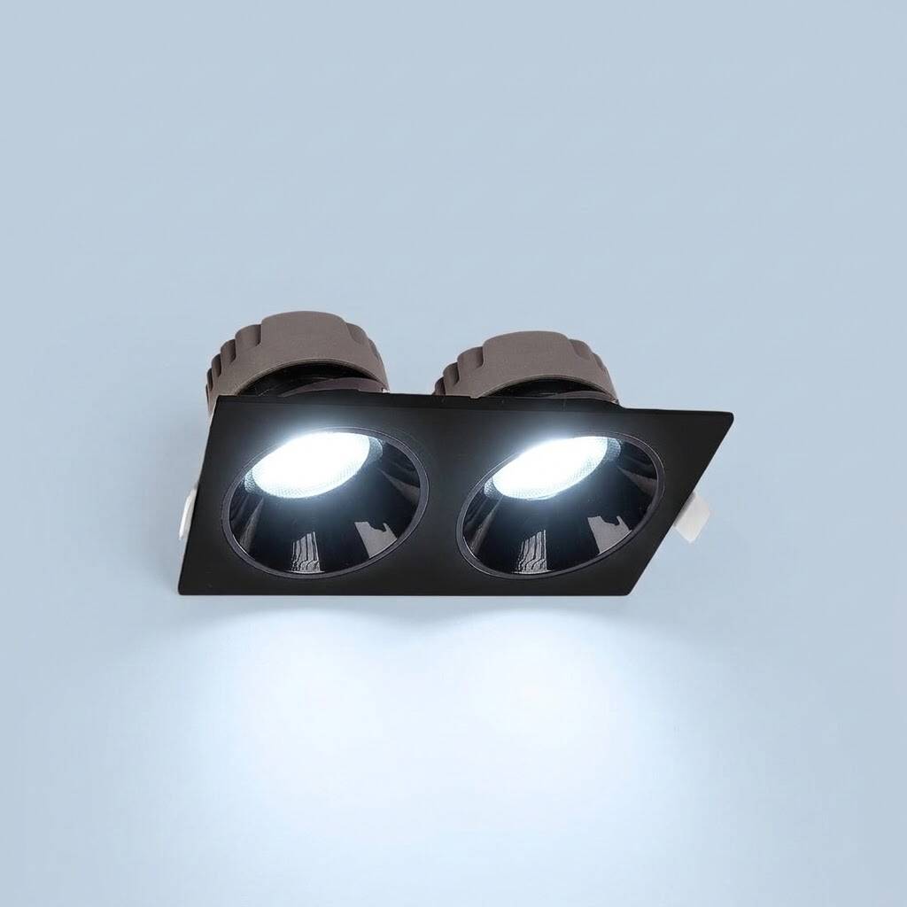 ACK 2x10W 6500K Beyaz 1800lm Kamaşma Önleyici İkili Sıva Altı Spot (167x88 mm Siyah Kasa) AD10-01631 - 3