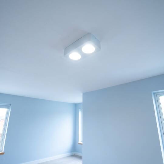 ACK 2x10W 6500K Beyaz 2100lm Kamaşma Önleyici İkili Sıva Üstü Spot (208x102 mm Beyaz Kasa) AH12-01230 - 2