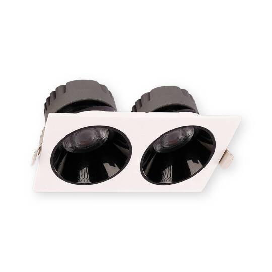 ACK 2x18W 3000K Günışığı 3060lm Kamaşma Önleyici İkili Sıva Altı Spot (216x115 mm Beyaz Kasa) AD10-02600