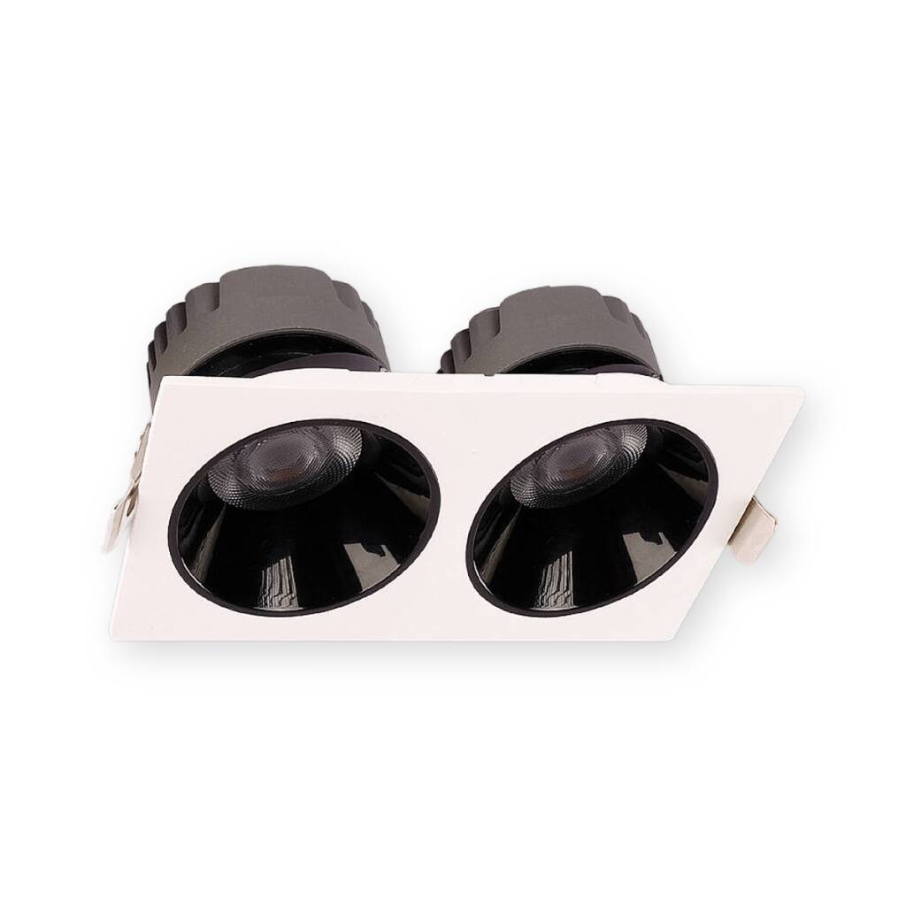 ACK 2x18W 3000K Günışığı 3060lm Kamaşma Önleyici İkili Sıva Altı Spot (216x115 mm Beyaz Kasa) AD10-02600 - 1