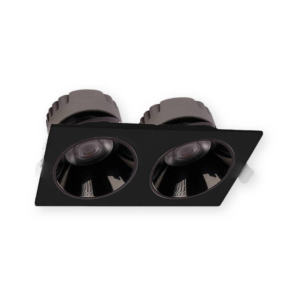 ACK 2x18W 4000K Ilık Beyaz 3132lm Kamaşma Önleyici İkili Sıva Altı Spot (216x115 mm Siyah Kasa) AD10-02611 - 1