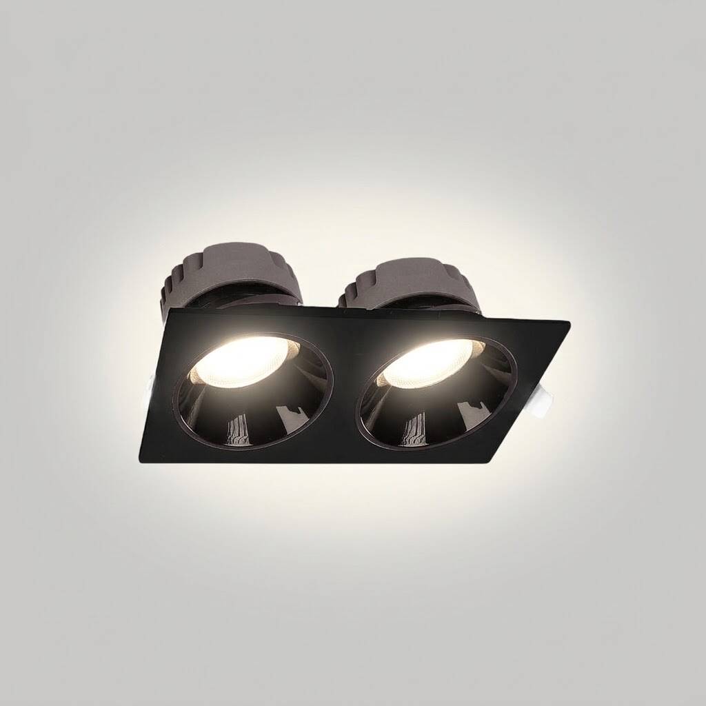 ACK 2x18W 4000K Ilık Beyaz 3132lm Kamaşma Önleyici İkili Sıva Altı Spot (216x115 mm Siyah Kasa) AD10-02611 - 3