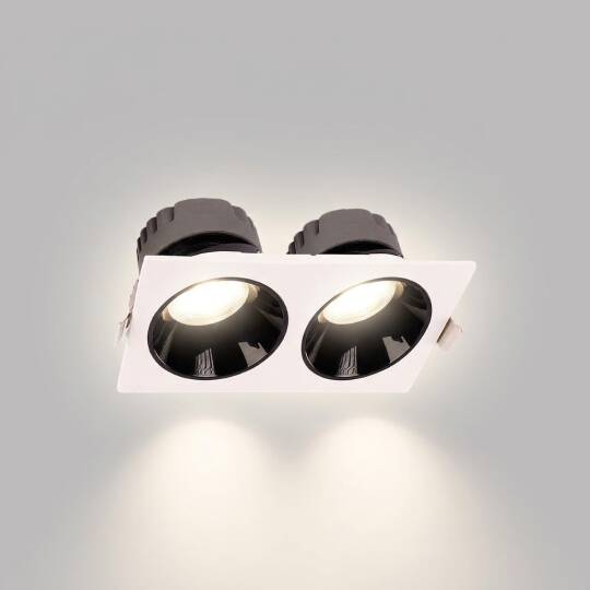 ACK 2x25W 4000K Ilık Beyaz 4350lm Kamaşma Önleyici İkili Sıva Altı Spot (265x138 mm Beyaz Kasa) AD10-03610 - 3