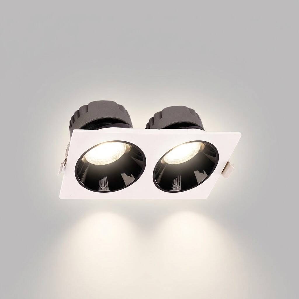 ACK 2x25W 4000K Ilık Beyaz 4350lm Kamaşma Önleyici İkili Sıva Altı Spot (265x138 mm Beyaz Kasa) AD10-03610 - 3