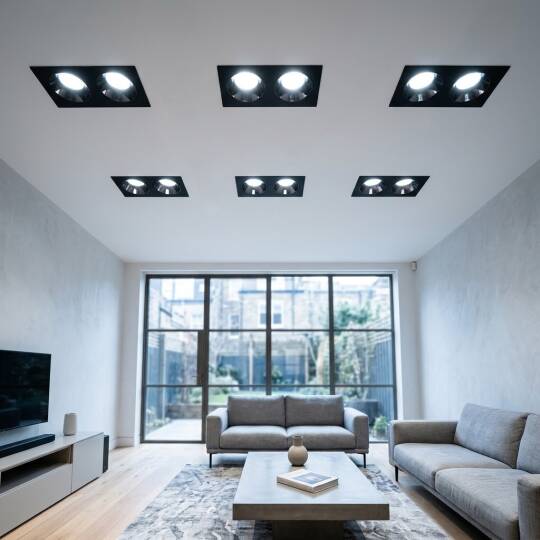 ACK 2x25W 6500K Beyaz 4500lm Kamaşma Önleyici İkili Sıva Altı Spot (265x138 mm Siyah Kasa) AD10-03631 - 2