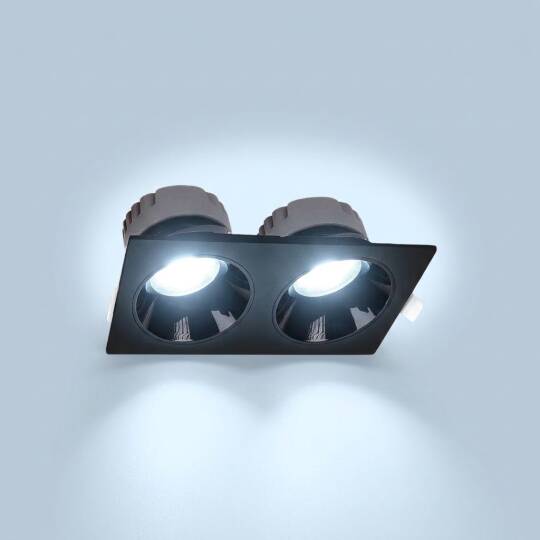 ACK 2x25W 6500K Beyaz 4500lm Kamaşma Önleyici İkili Sıva Altı Spot (265x138 mm Siyah Kasa) AD10-03631 - 3
