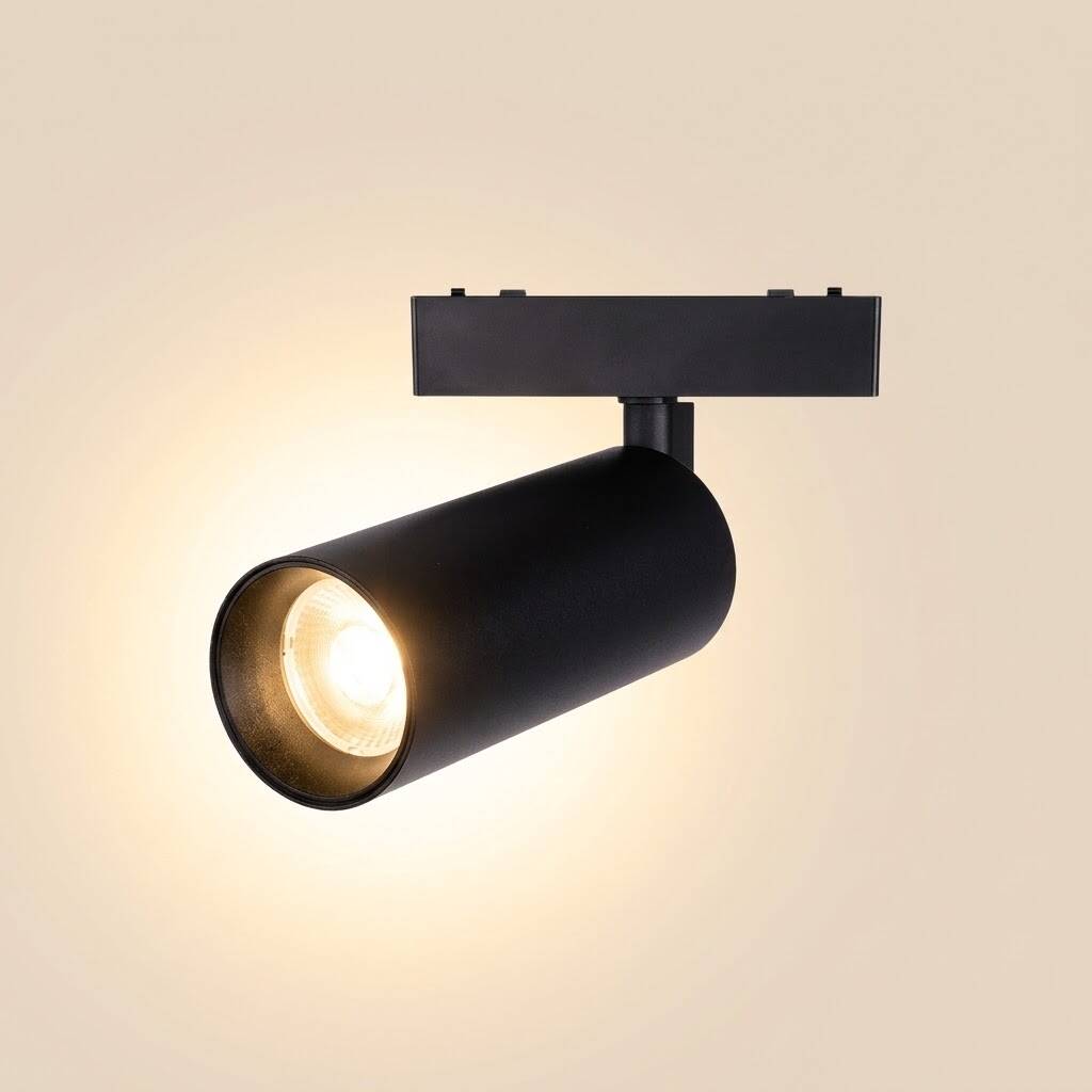 ACK 30W 3000K Günışığı 48V Magnetik Ray Armatürü Yönlendirilebilir Silindir Spot Siyah Kasa AD45-06401 - 3