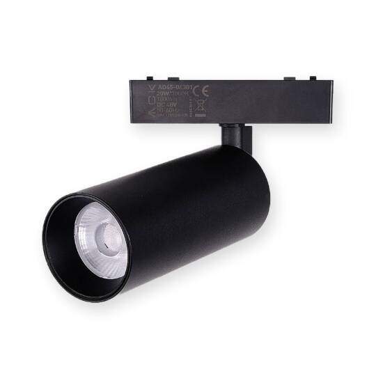 ACK 30W CCT (3 Renk) 48V Magnetik Ray Armatürü Yönlendirilebilir Silindir Spot Siyah Kasa AD45-06491