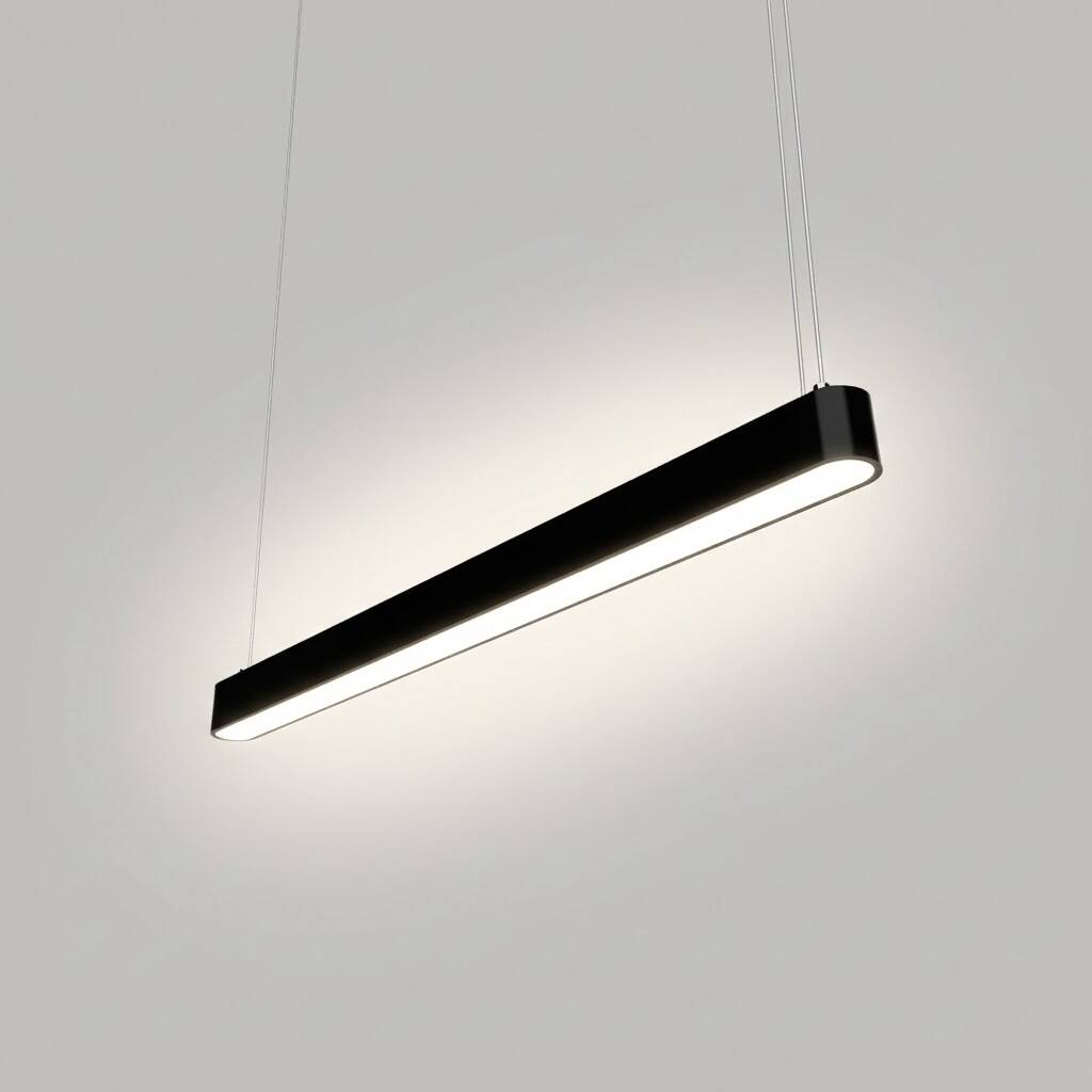 ACK 32W Geniş Çaplı Dekoratif Linear Sarkıt Armatür 100 cm Düz Çubuk Siyah Kasa AL02-14101 - 3