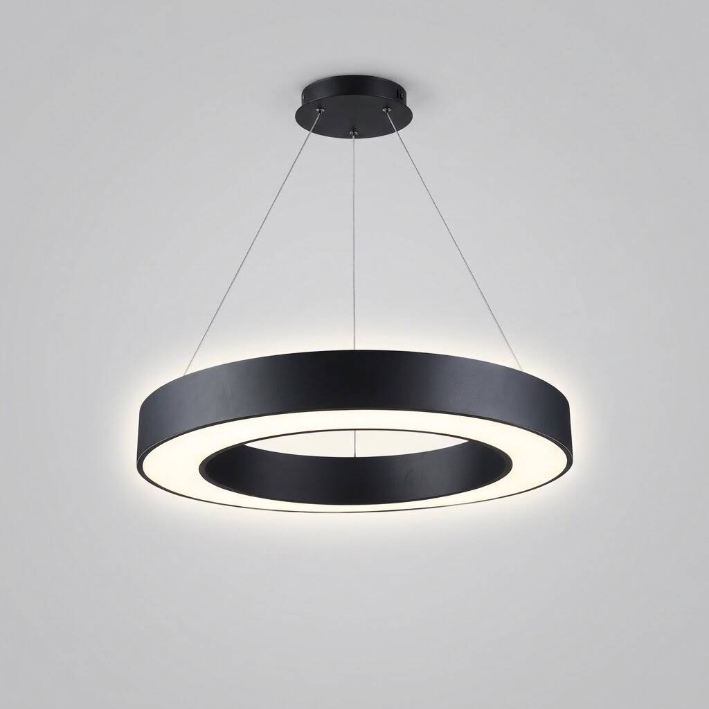 ACK 32W Geniş Çaplı Dekoratif Linear Sarkıt Armatür Ø40 cm Yuvarlak Halka Siyah Kasa AL02-09401 - 3