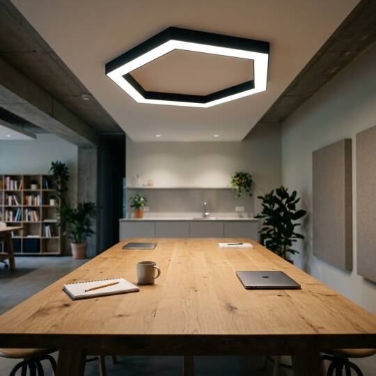ACK 38W Geniş Çaplı Dekoratif Linear Sarkıt Armatür Ø40 cm Altıgen (Hexagon) Siyah Kasa AL02-16401 - 2