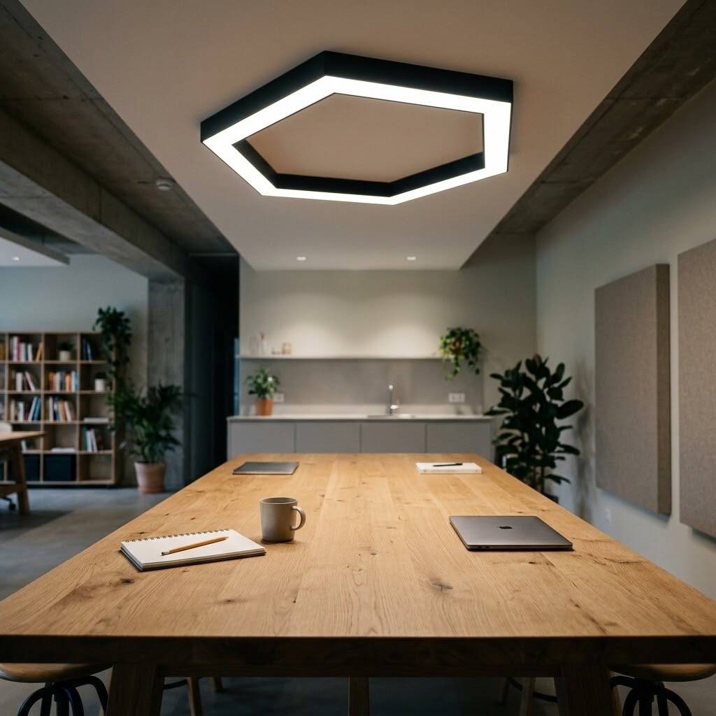ACK 38W Geniş Çaplı Dekoratif Linear Sarkıt Armatür Ø40 cm Altıgen (Hexagon) Siyah Kasa AL02-16401 - 2