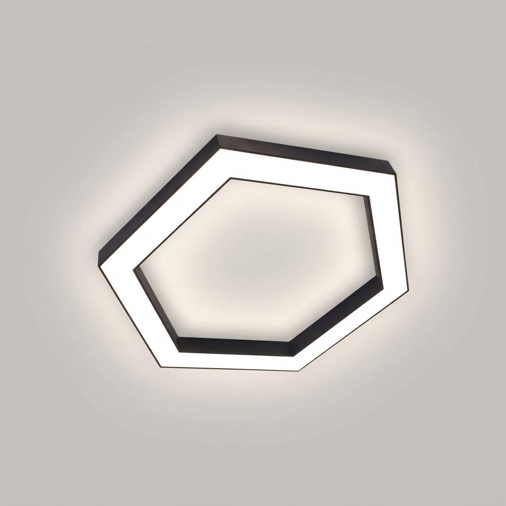 ACK 38W Geniş Çaplı Dekoratif Linear Sarkıt Armatür Ø40 cm Altıgen (Hexagon) Siyah Kasa AL02-16401 - 3