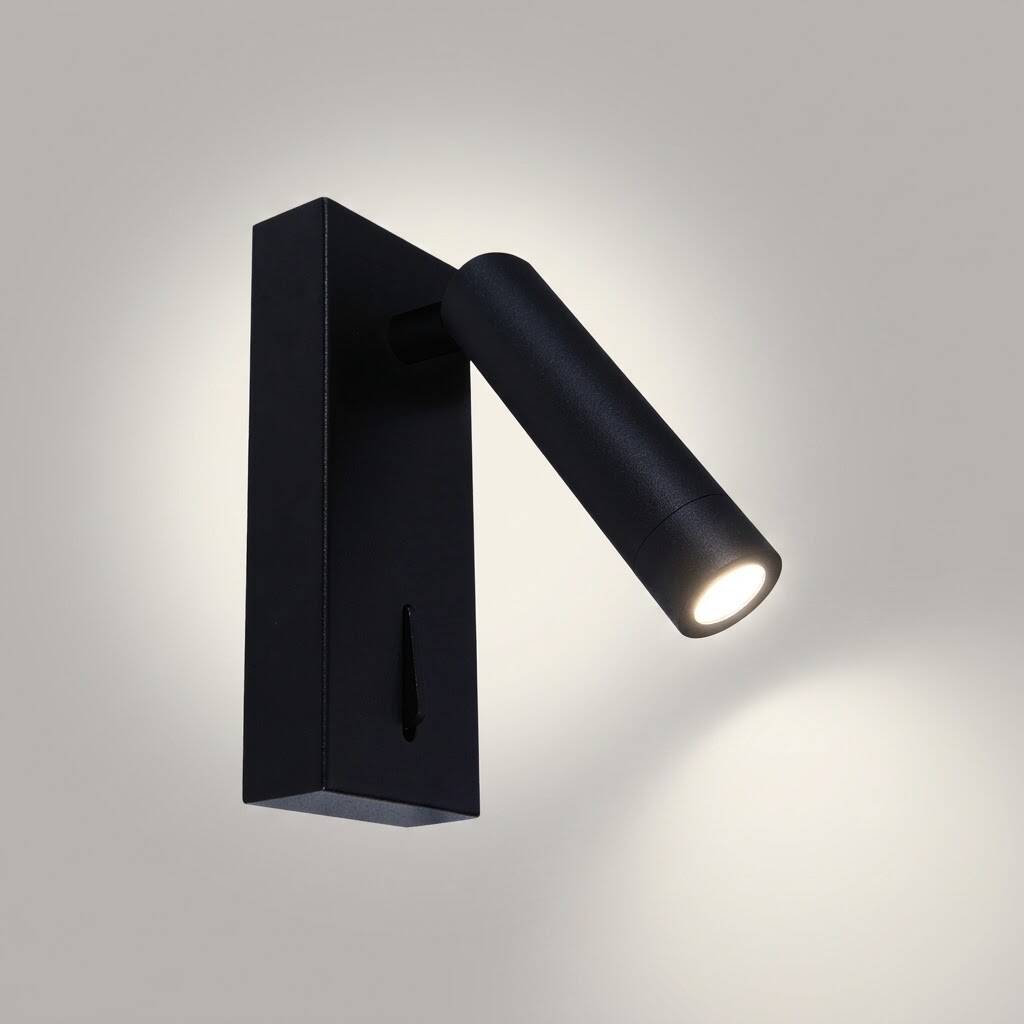 ACK 3W 4000K Ilık Beyaz 270lm Alüminyum LED Aplik (Siyah) AH09-00511 - 3