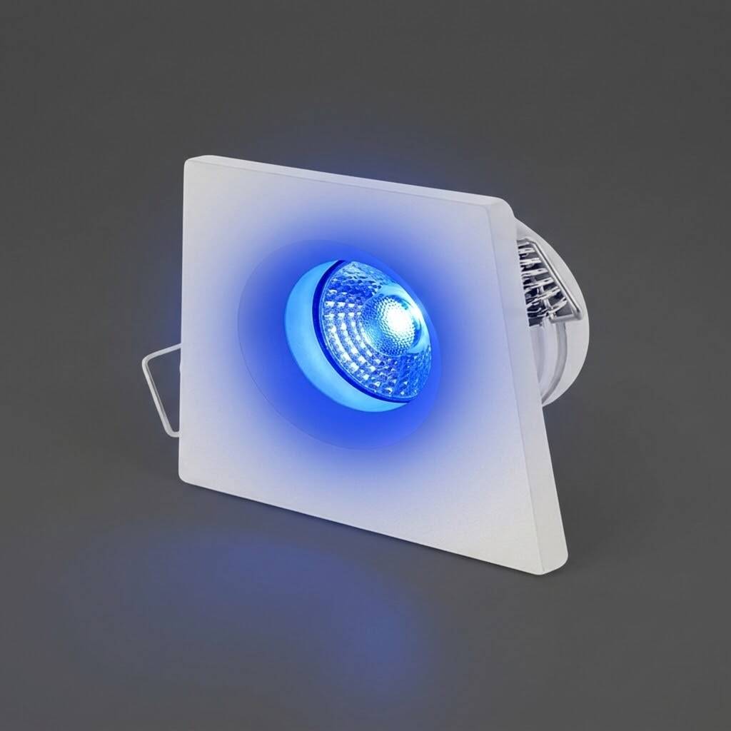 ACK 3W Mavi Işık 210lm Sıva Altı Mini Kare Led Spot (Beyaz Kasa) AH07-01760 - 3