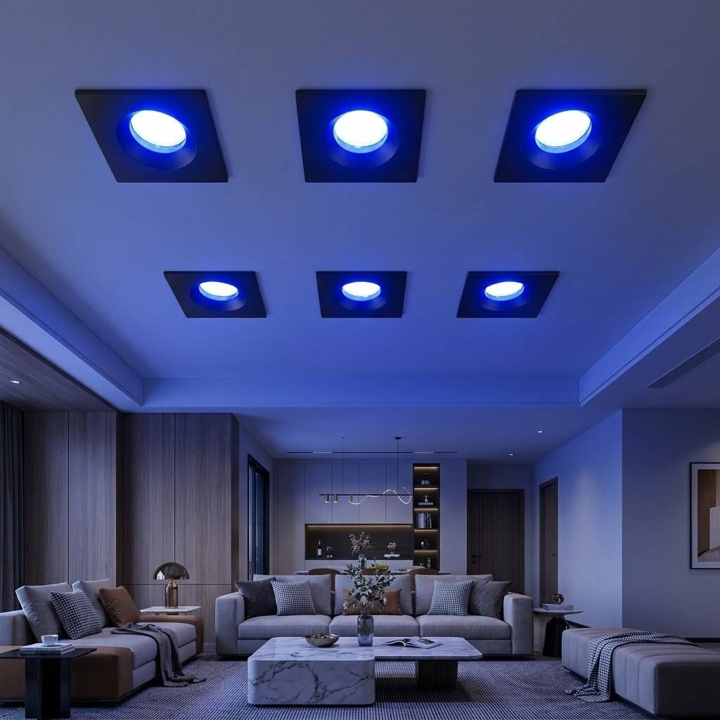 ACK 3W Mavi Işık 210lm Sıva Altı Mini Kare Led Spot (Siyah Kasa) AH07-01761 - 2