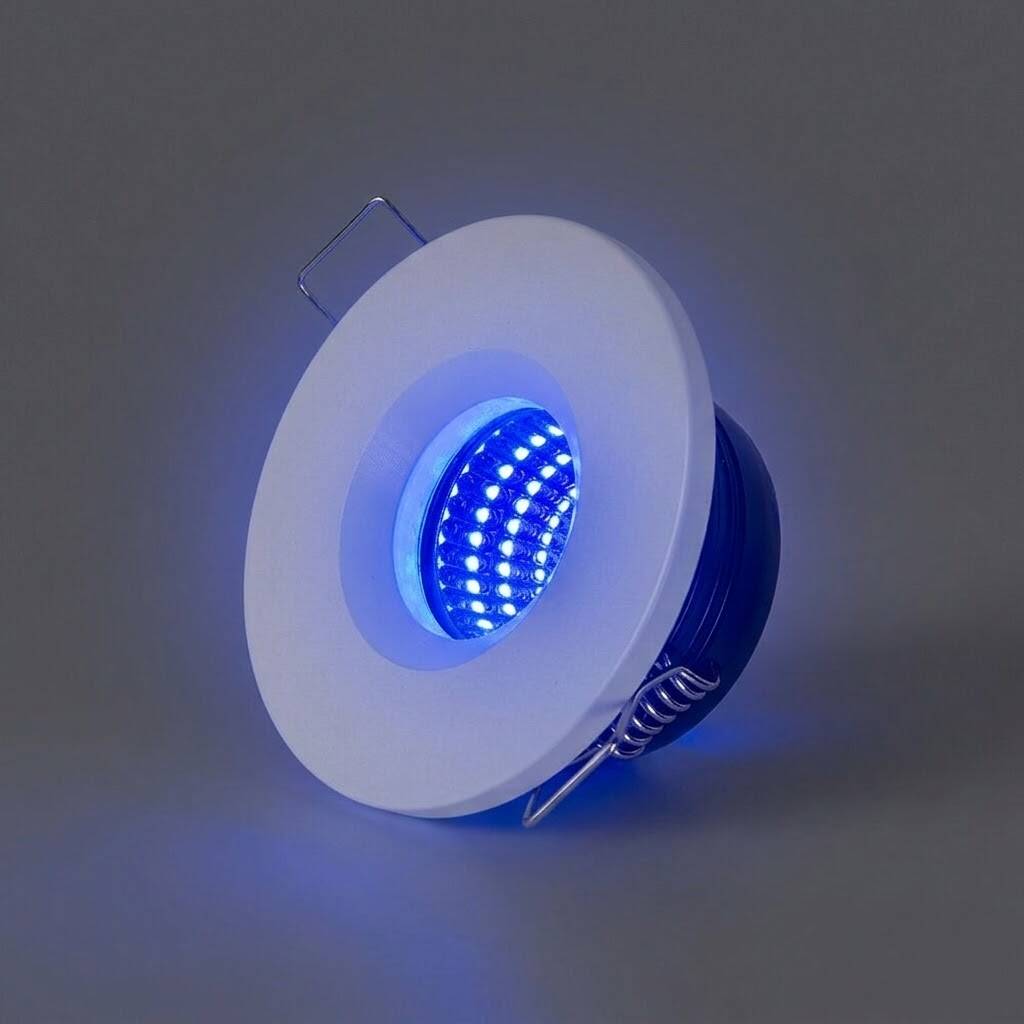 ACK 3W Mavi Işık 210lm Sıva Altı Mini Yuvarlak Led Spot (Beyaz Kasa) AH06-00160 - 3
