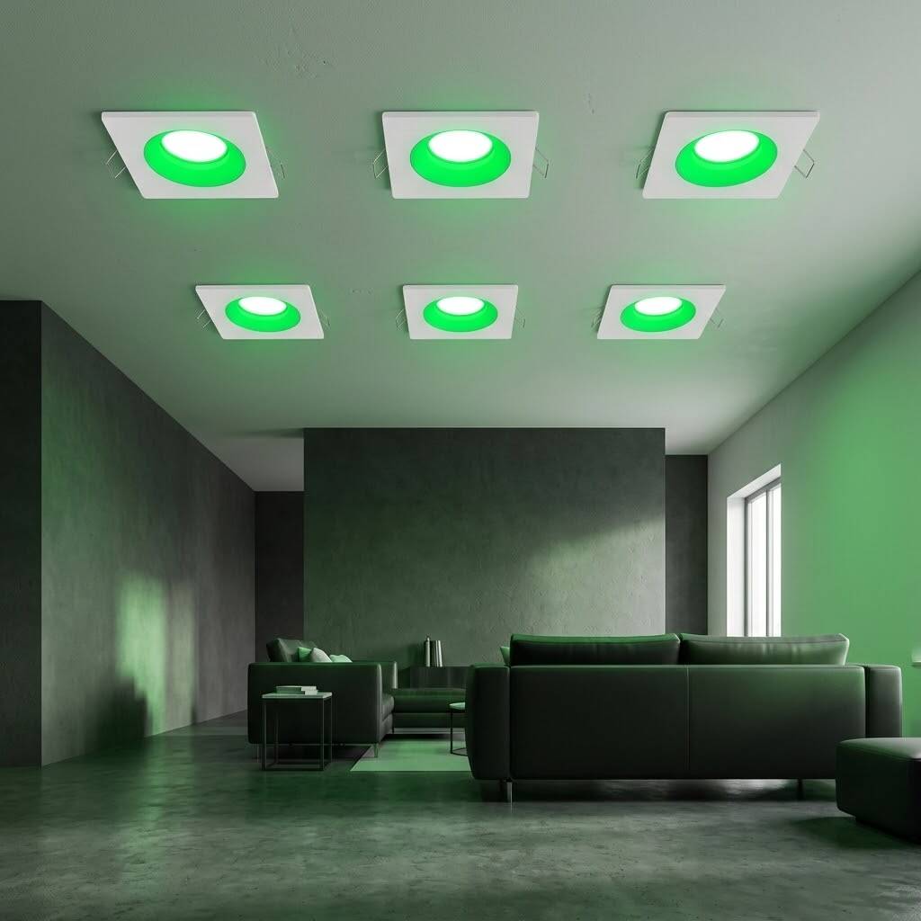 ACK 3W Yeşil Işık 210lm Sıva Altı Mini Kare Led Spot (Beyaz Kasa) AH07-01750 - 2