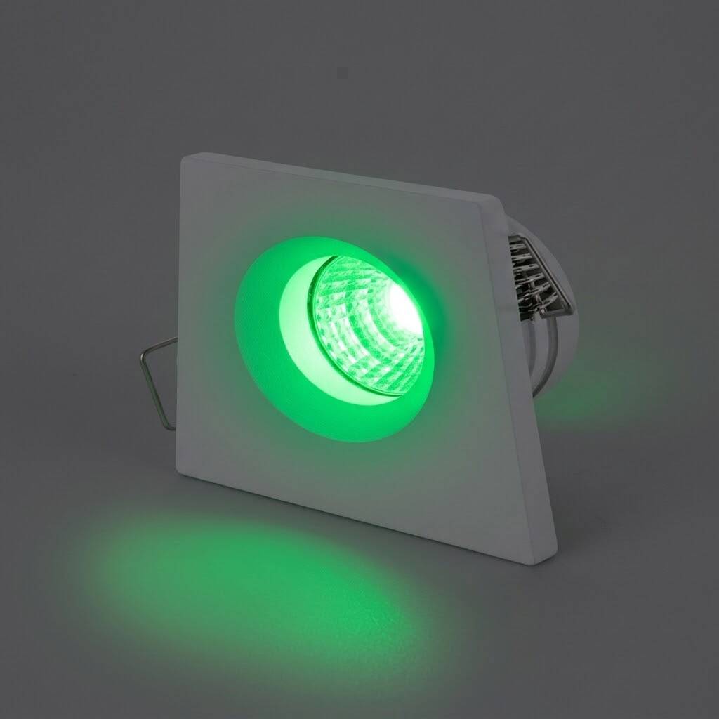 ACK 3W Yeşil Işık 210lm Sıva Altı Mini Kare Led Spot (Beyaz Kasa) AH07-01750 - 3