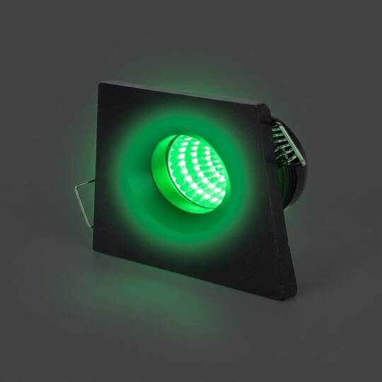 ACK 3W Yeşil Işık 210lm Sıva Altı Mini Kare Led Spot (Siyah Kasa) AH07-01751 - 3