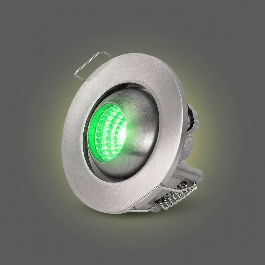 ACK 3W Yeşil Işık 210lm Sıva Altı Mini Yuvarlak Led Spot (Saten Kasa) AH06-00354 - 3