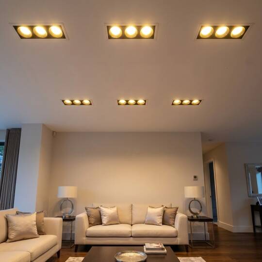 ACK 3x10W 3000K Günışığı 2550lm Kamaşma Önleyici Üçlü Sıva Altı Spot (247x88 mm Siyah Kasa) AD10-01701 - 2