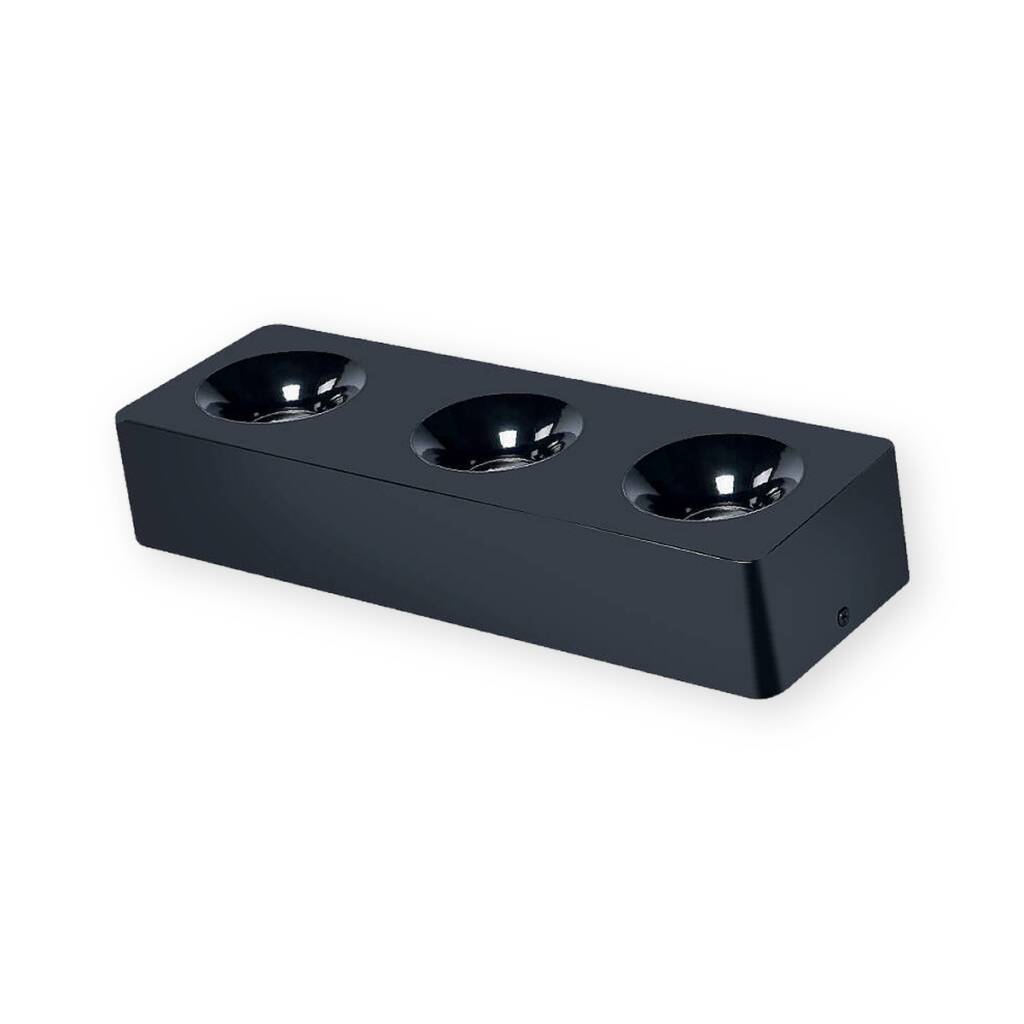 ACK 3x10W 3000K Günışığı 3000lm Kamaşma Önleyici Üçlü Sıva Üstü Spot (313x102 mm Siyah Kasa) AH12-01301 - 1