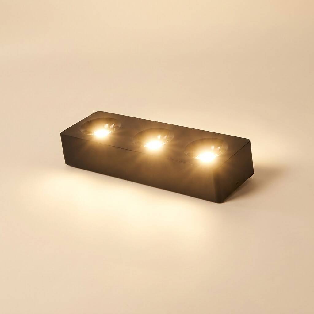 ACK 3x10W 3000K Günışığı 3000lm Kamaşma Önleyici Üçlü Sıva Üstü Spot (313x102 mm Siyah Kasa) AH12-01301 - 3