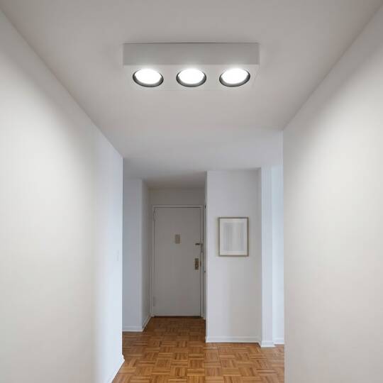 ACK 3x10W 4000K Ilık Beyaz 3090lm Kamaşma Önleyici Üçlü Sıva Üstü Spot (313x102 mm Beyaz Kasa) AH12-01310 - 2