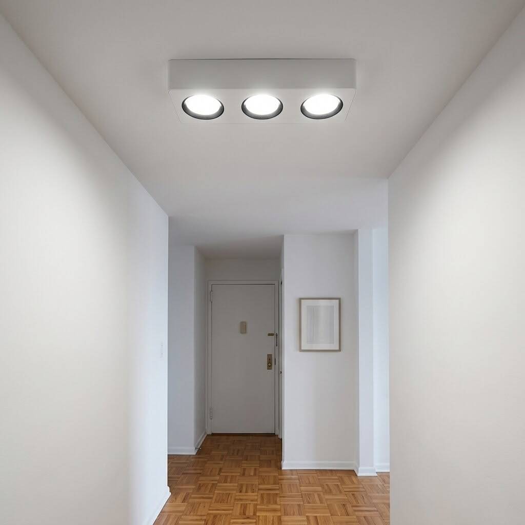 ACK 3x10W 4000K Ilık Beyaz 3090lm Kamaşma Önleyici Üçlü Sıva Üstü Spot (313x102 mm Beyaz Kasa) AH12-01310 - 2