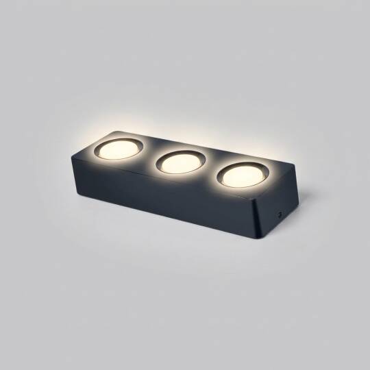 ACK 3x10W 4000K Ilık Beyaz 3090lm Kamaşma Önleyici Üçlü Sıva Üstü Spot (313x102 mm Siyah Kasa) AH12-01311 - 3