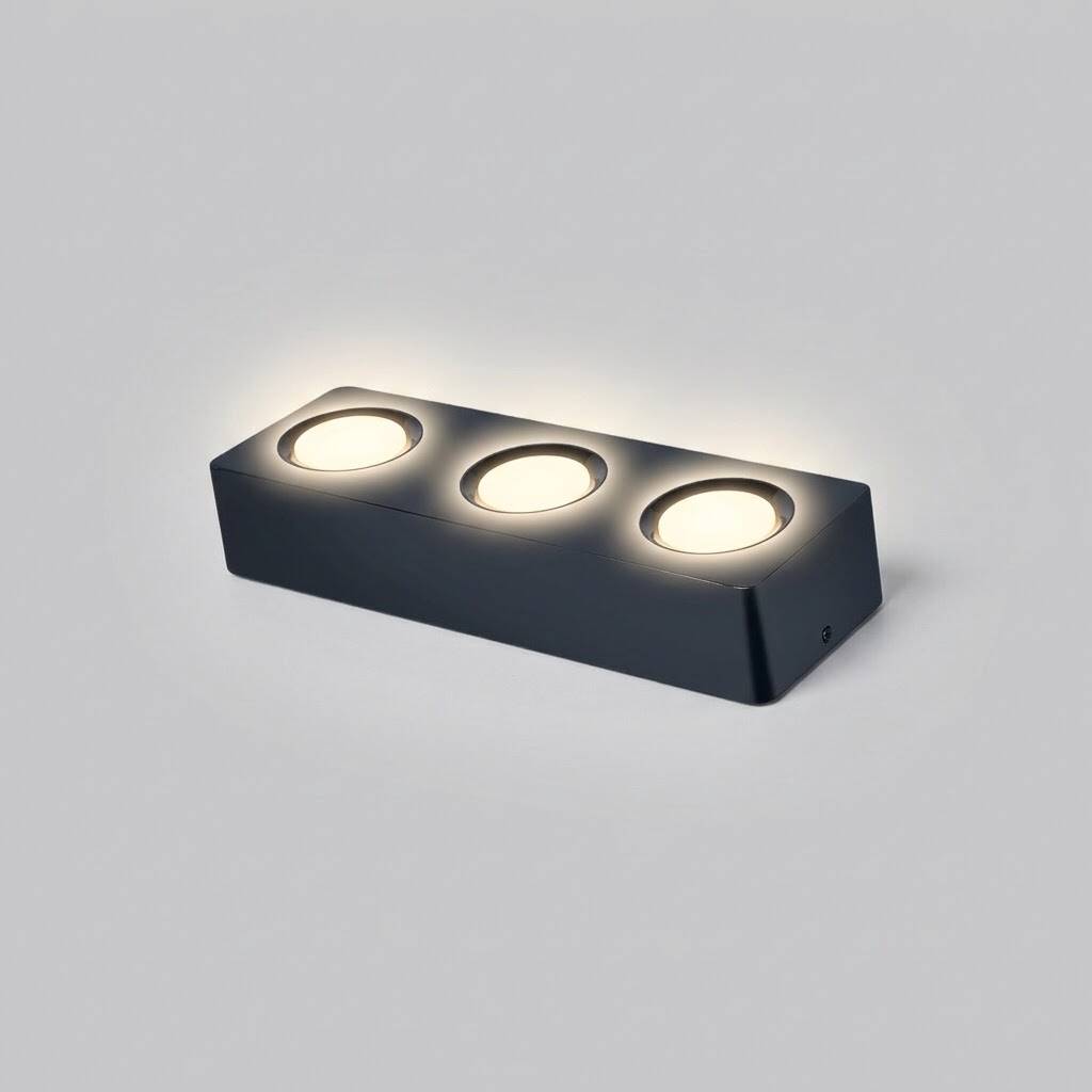 ACK 3x10W 4000K Ilık Beyaz 3090lm Kamaşma Önleyici Üçlü Sıva Üstü Spot (313x102 mm Siyah Kasa) AH12-01311 - 3