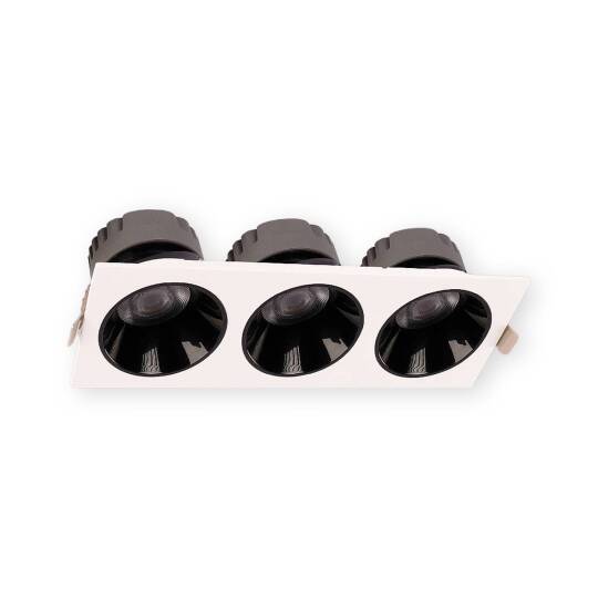 ACK 3x10W 6500K Beyaz 2700lm Kamaşma Önleyici Üçlü Sıva Altı Spot (247x88 mm Beyaz Kasa) AD10-01730