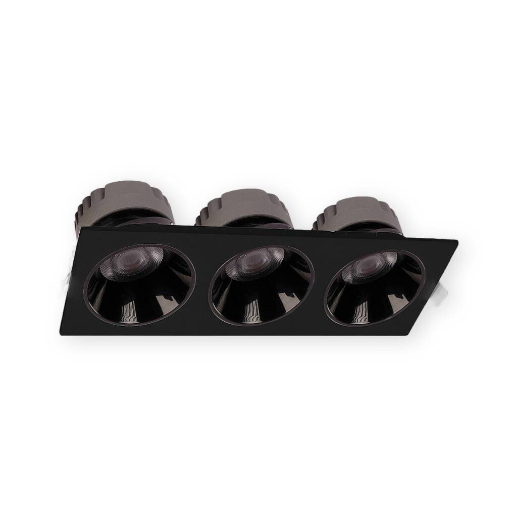 ACK 3x10W 6500K Beyaz 2700lm Kamaşma Önleyici Üçlü Sıva Altı Spot (247x88 mm Siyah Kasa) AD10-01731 - 1