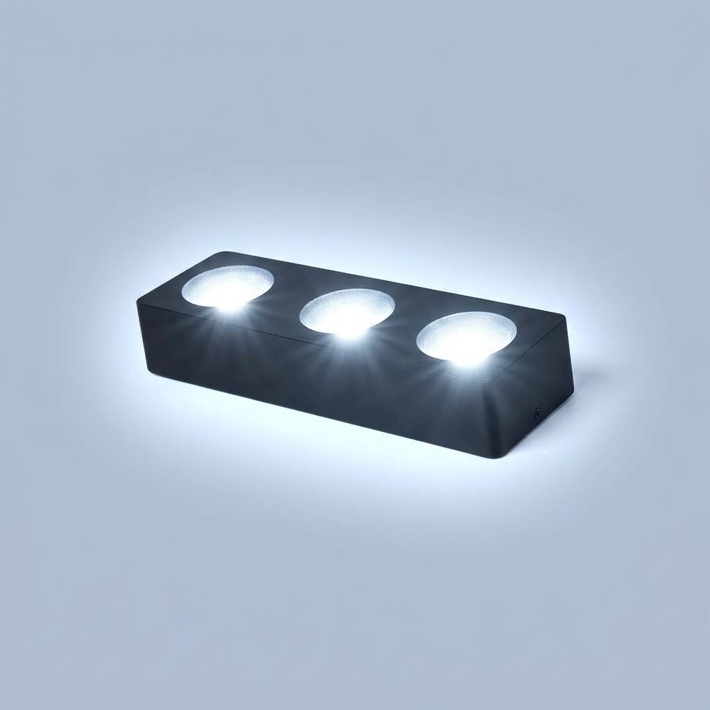ACK 3x10W 6500K Beyaz 3150lm Kamaşma Önleyici Üçlü Sıva Üstü Spot (313x102 mm Siyah Kasa) AH12-01331 - 3