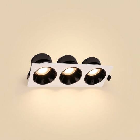 ACK 3x18W 3000K Günışığı 4590lm Kamaşma Önleyici Üçlü Sıva Altı Spot (318x115 mm Beyaz Kasa) AD10-02700 - 3