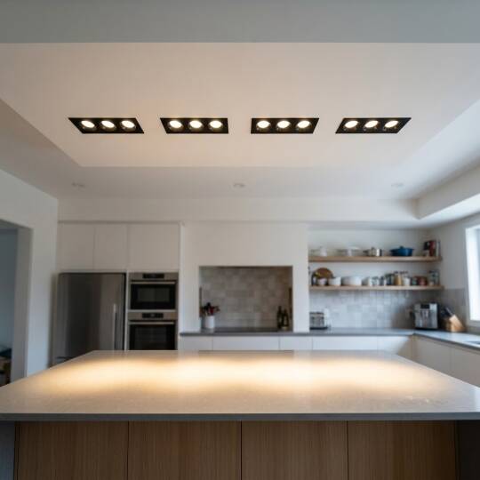 ACK 3x18W 3000K Günışığı 4590lm Kamaşma Önleyici Üçlü Sıva Altı Spot (318x115 mm Siyah Kasa) AD10-02701 - 2