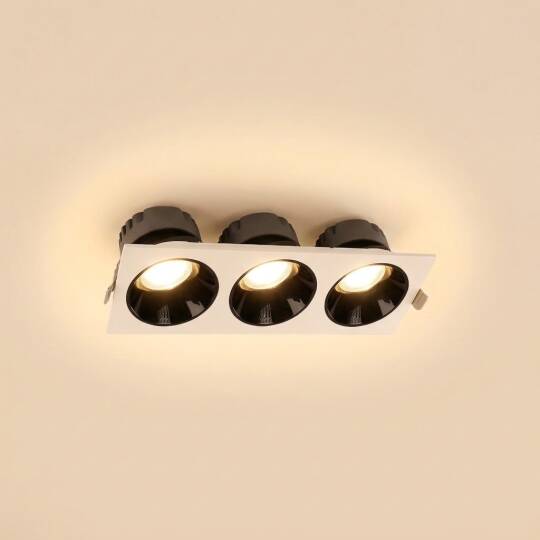 ACK 3x25W 3000K Günışığı 6375lm Kamaşma Önleyici Üçlü Sıva Altı Spot (390x140 mm Beyaz Kasa) AD10-03700 - 3