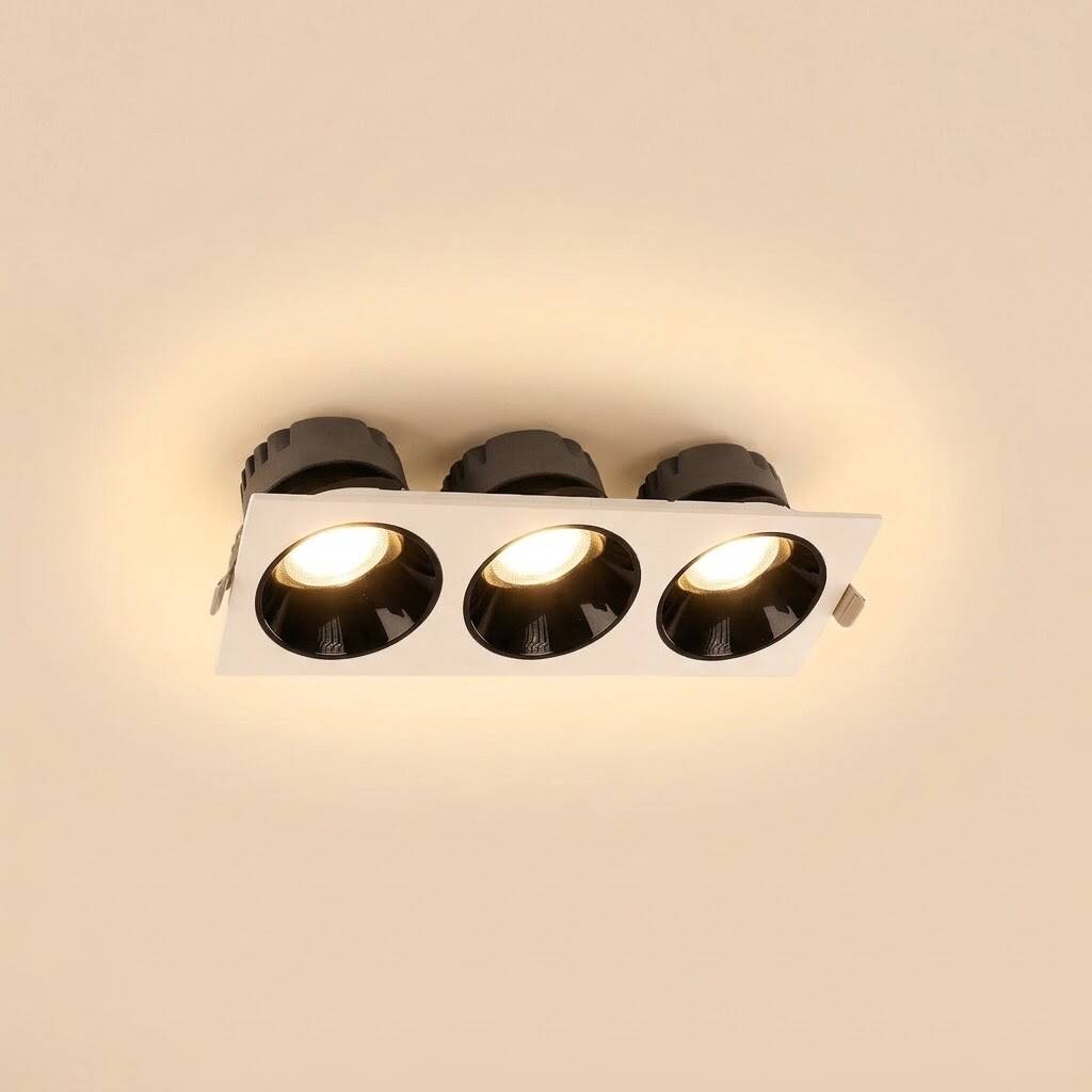ACK 3x25W 3000K Günışığı 6375lm Kamaşma Önleyici Üçlü Sıva Altı Spot (390x140 mm Beyaz Kasa) AD10-03700 - 3