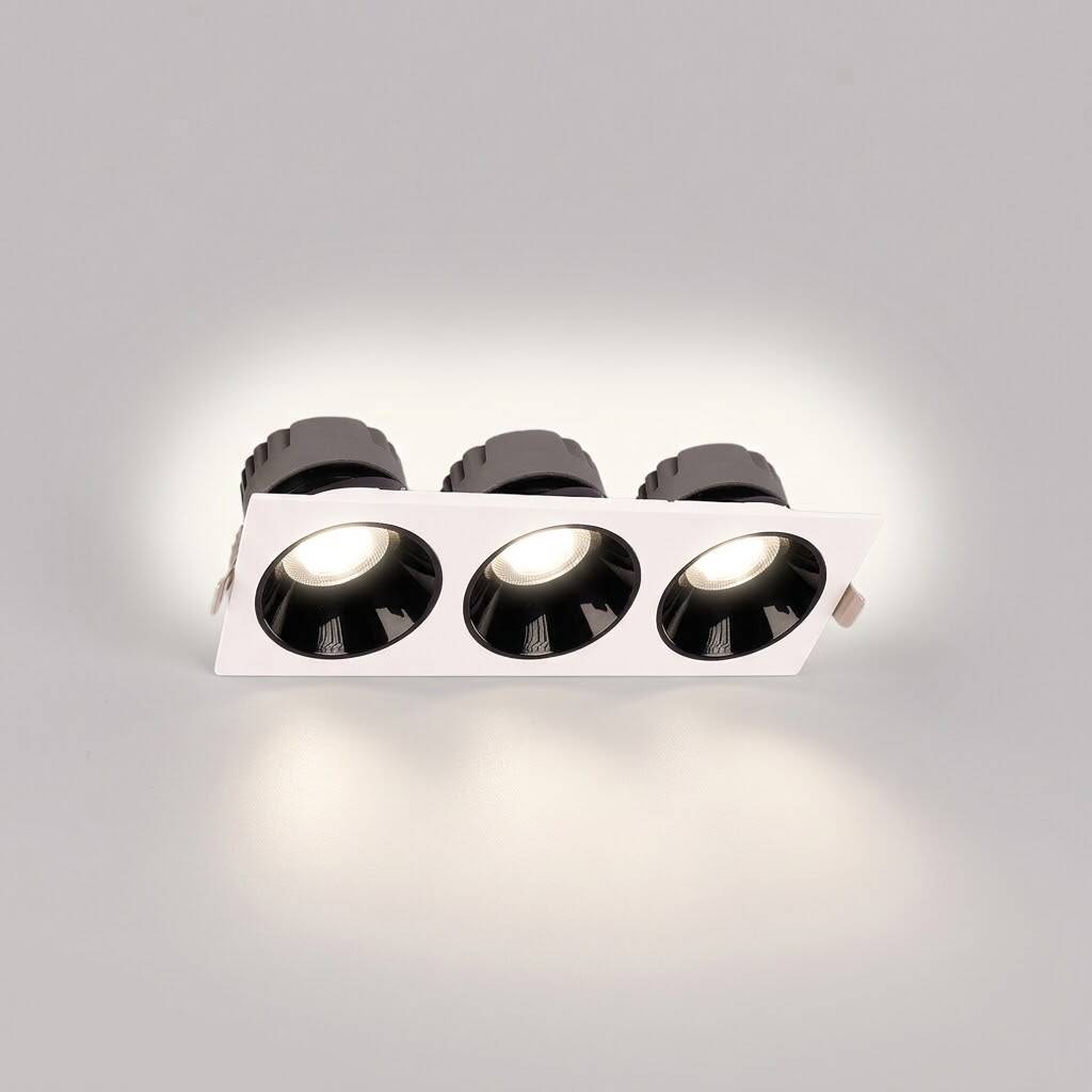 ACK 3x25W 4000K Ilık Beyaz 6525lm Kamaşma Önleyici Üçlü Sıva Altı Spot (390x140 mm Beyaz Kasa) AD10-03710 - 3
