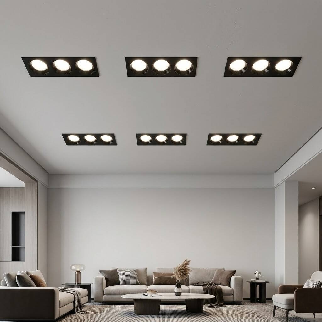 ACK 3x25W 4000K Ilık Beyaz 6525lm Kamaşma Önleyici Üçlü Sıva Altı Spot (390x140 mm Siyah Kasa) AD10-03711 - 2