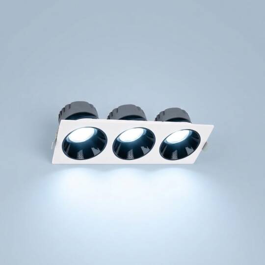 ACK 3x25W 6500K Beyaz 6750lm Kamaşma Önleyici Üçlü Sıva Altı Spot (390x140 mm Beyaz Kasa) AD10-03730 - 3