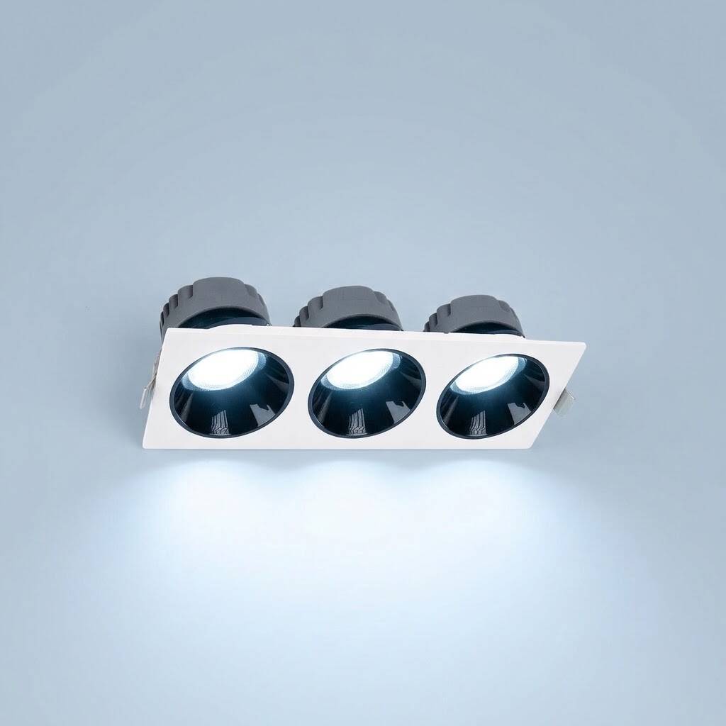 ACK 3x25W 6500K Beyaz 6750lm Kamaşma Önleyici Üçlü Sıva Altı Spot (390x140 mm Beyaz Kasa) AD10-03730 - 3